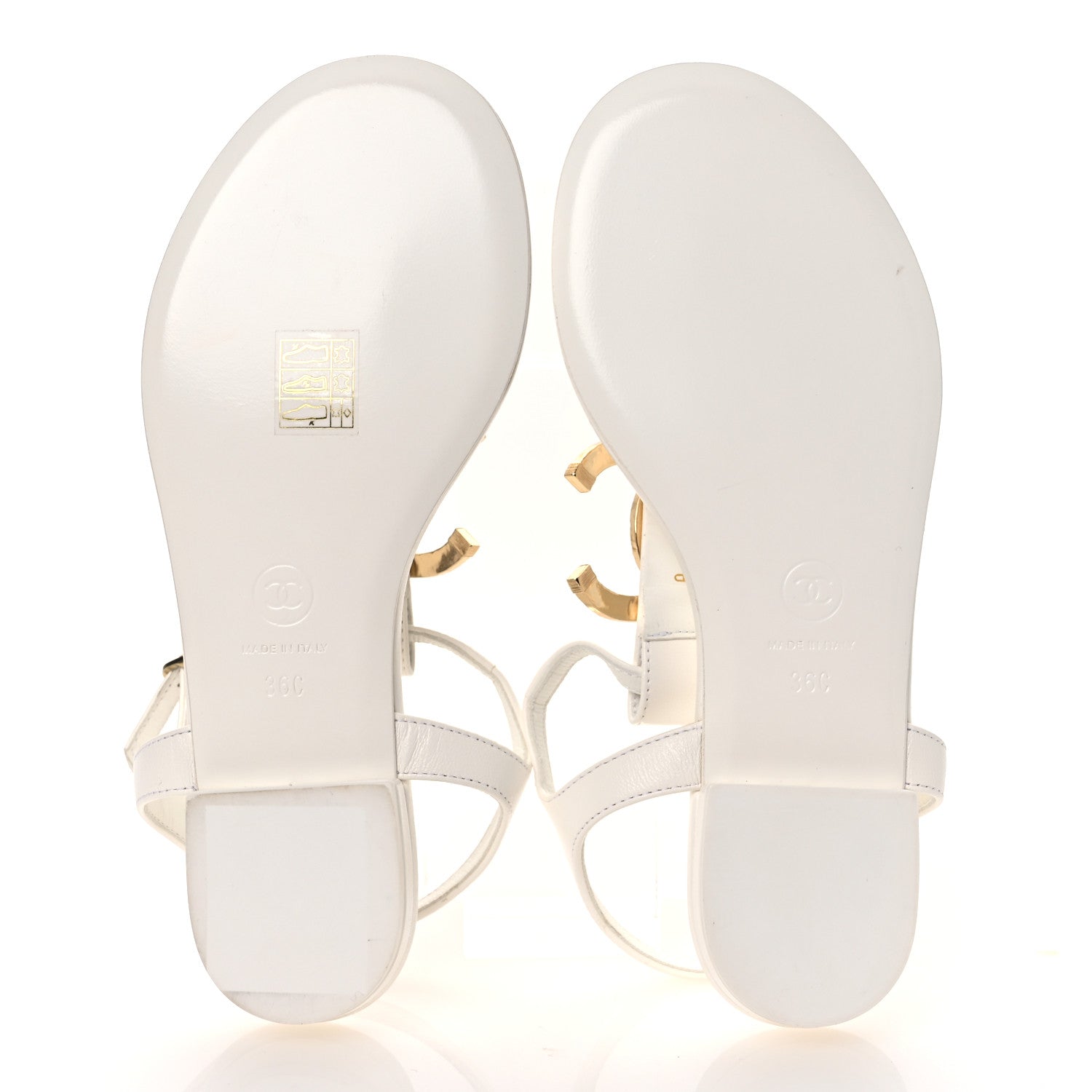 Chanel Lambskin CC Thong Sandals 36 White 1777122 – FASHIONPHILE