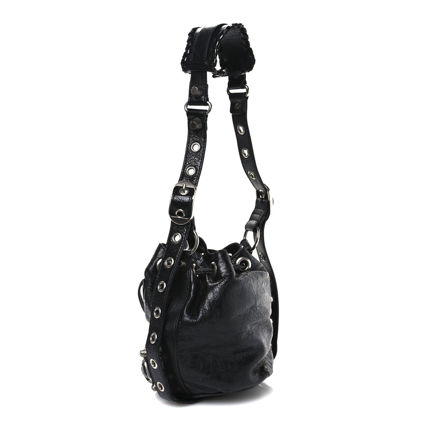 Balenciaga Agneau Arena Le Cagole Bucket Bag XS Black 4 of 13