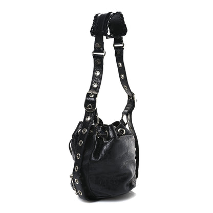 Balenciaga Agneau Arena Le Cagole Bucket Bag XS Black 4 of 13