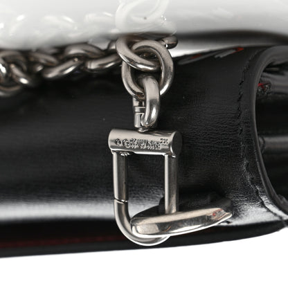 Off-White Calfskin Jitney Logo Flap Wallet On Chain Black 5 of 6