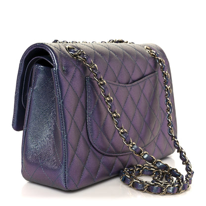 Chanel Iridescent Caviar Quilted Medium Double Flap Purple 3 of 12