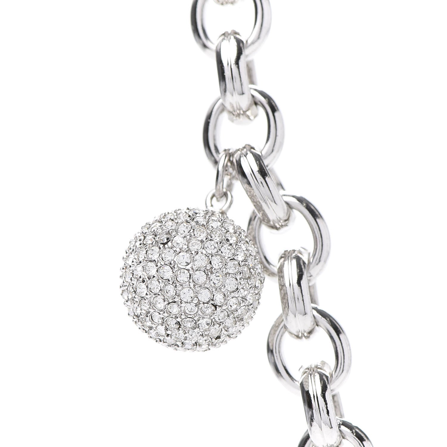 Christian Dior Crystal Charms Necklace Silver 6 of 8