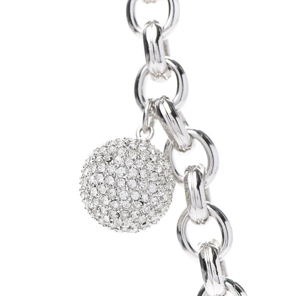 Christian Dior Crystal Charms Necklace Silver 6 of 8