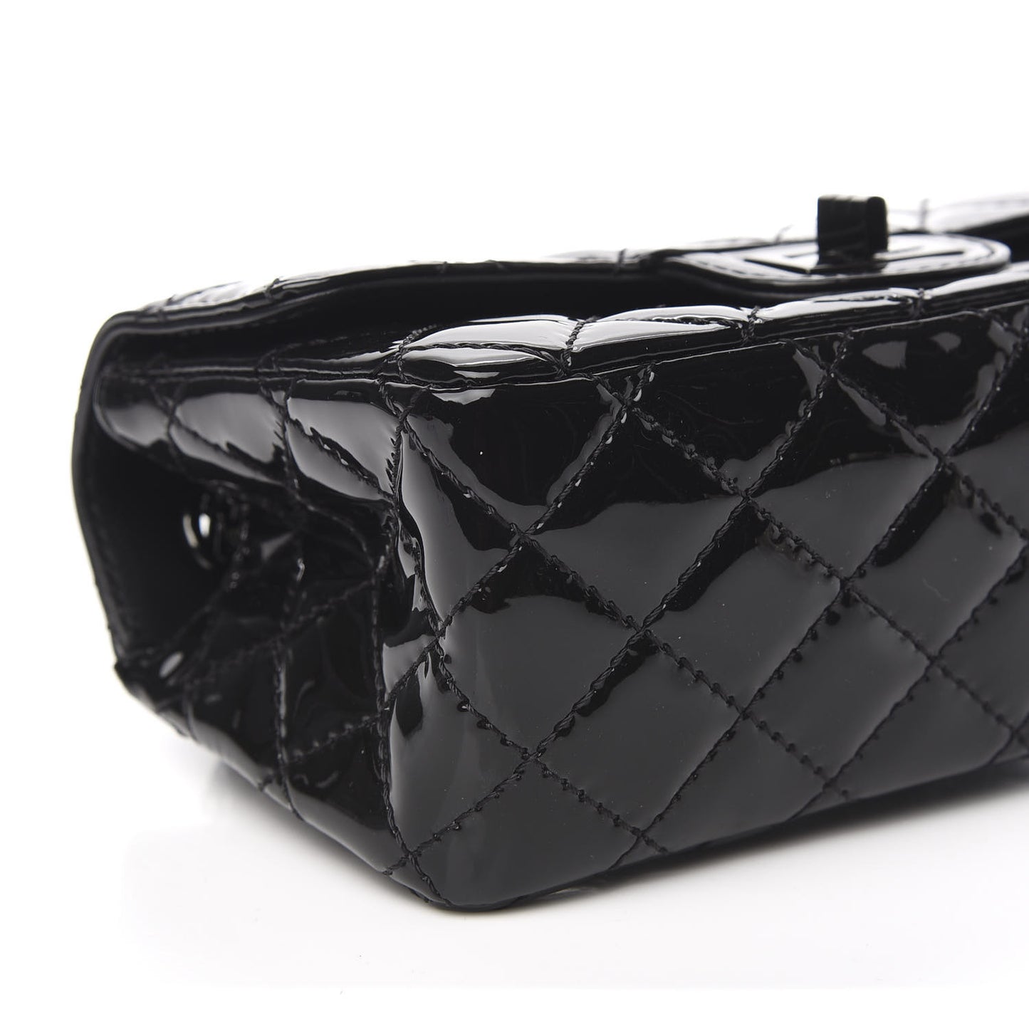 Patent Calfskin Quilted 2.55 Reissue Mini Flap So Black