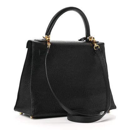 Hermes Chevre De Coromandel Kelly Sellier 28 Black 3 of 10