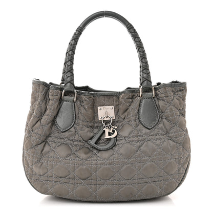 Christian Dior Nylon Cannage Tote Gray 1 of 13