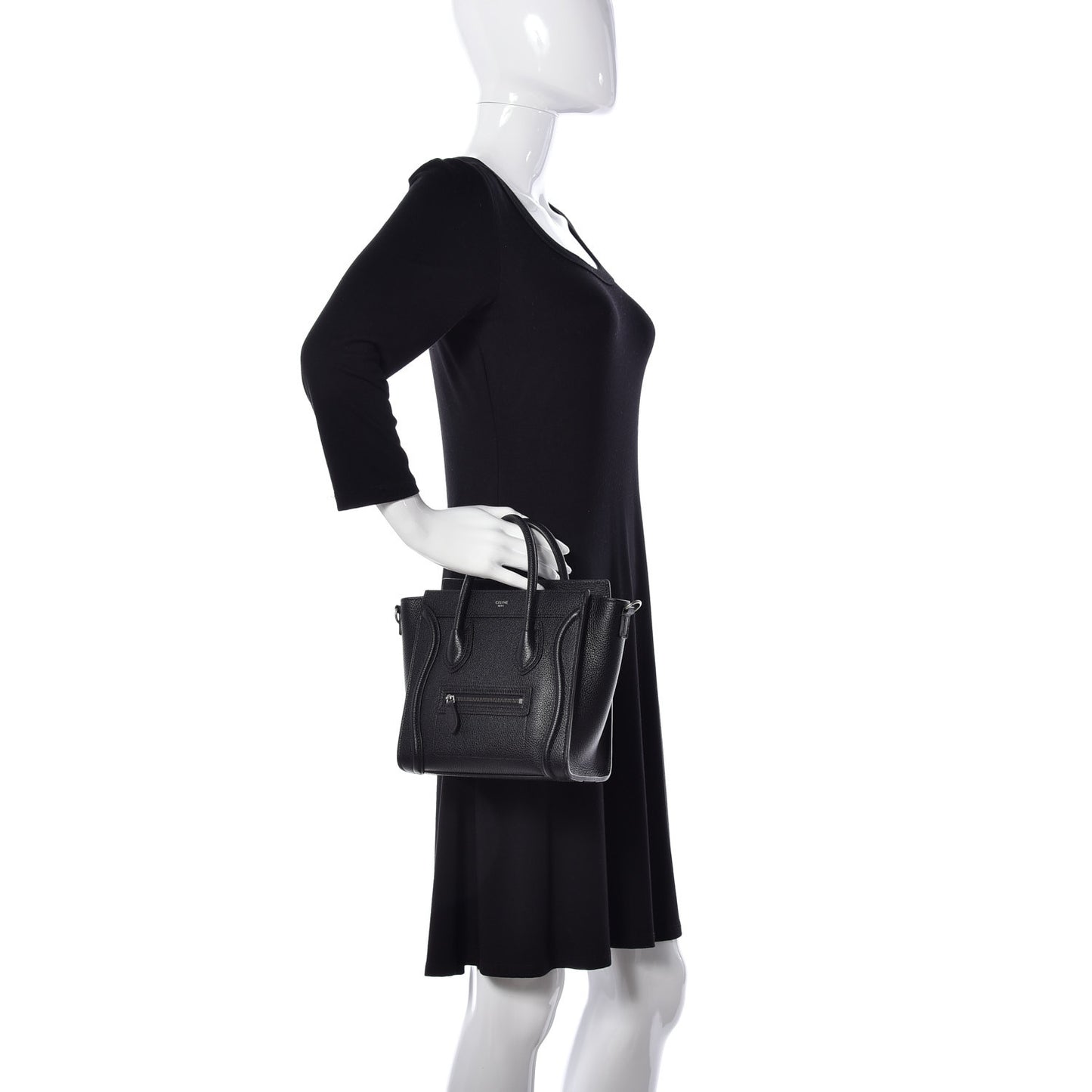 Drummed Calfskin Nano Luggage Black