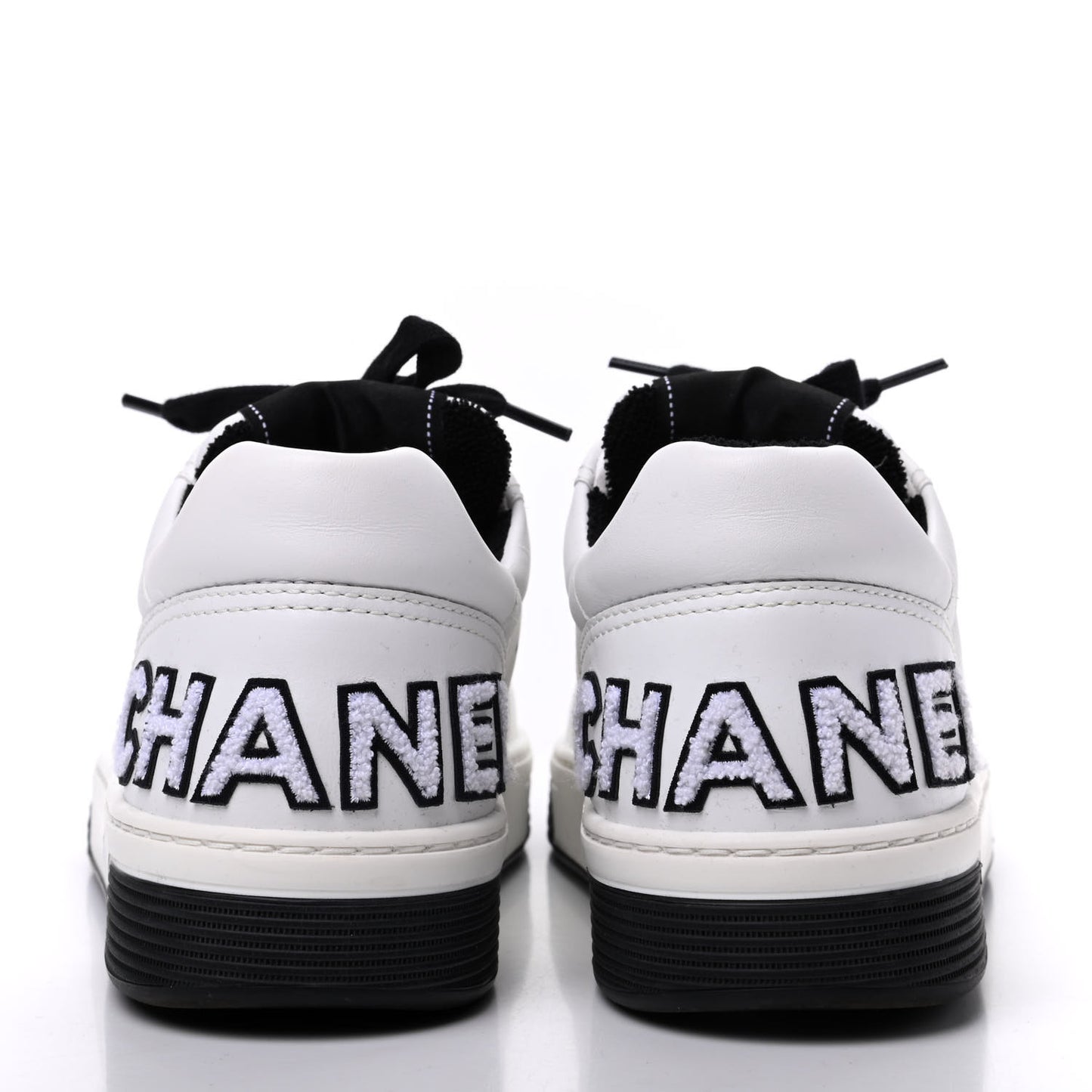 Calfskin Womens Logo Sneakers 40 White Black