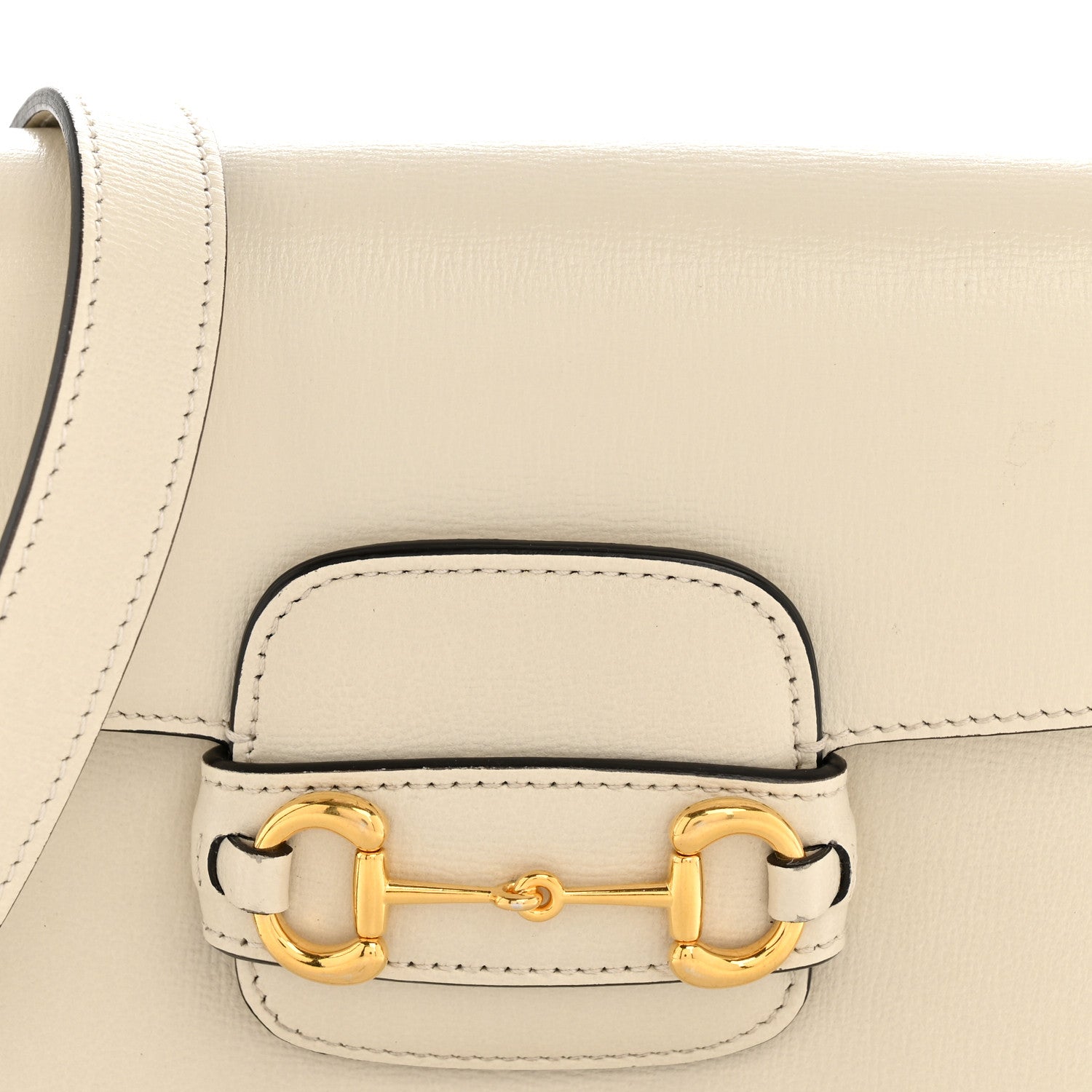 Gucci Azalea Calfskin Horsebit 1955 Shoulder Bag Mystic White 8 of 15