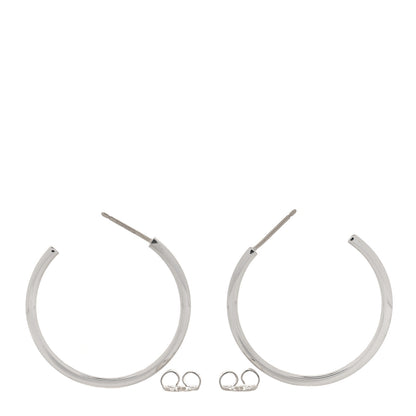 Tiffany Sterling Silver 1837 Medium Narrow Hoop Earrings 3 of 6