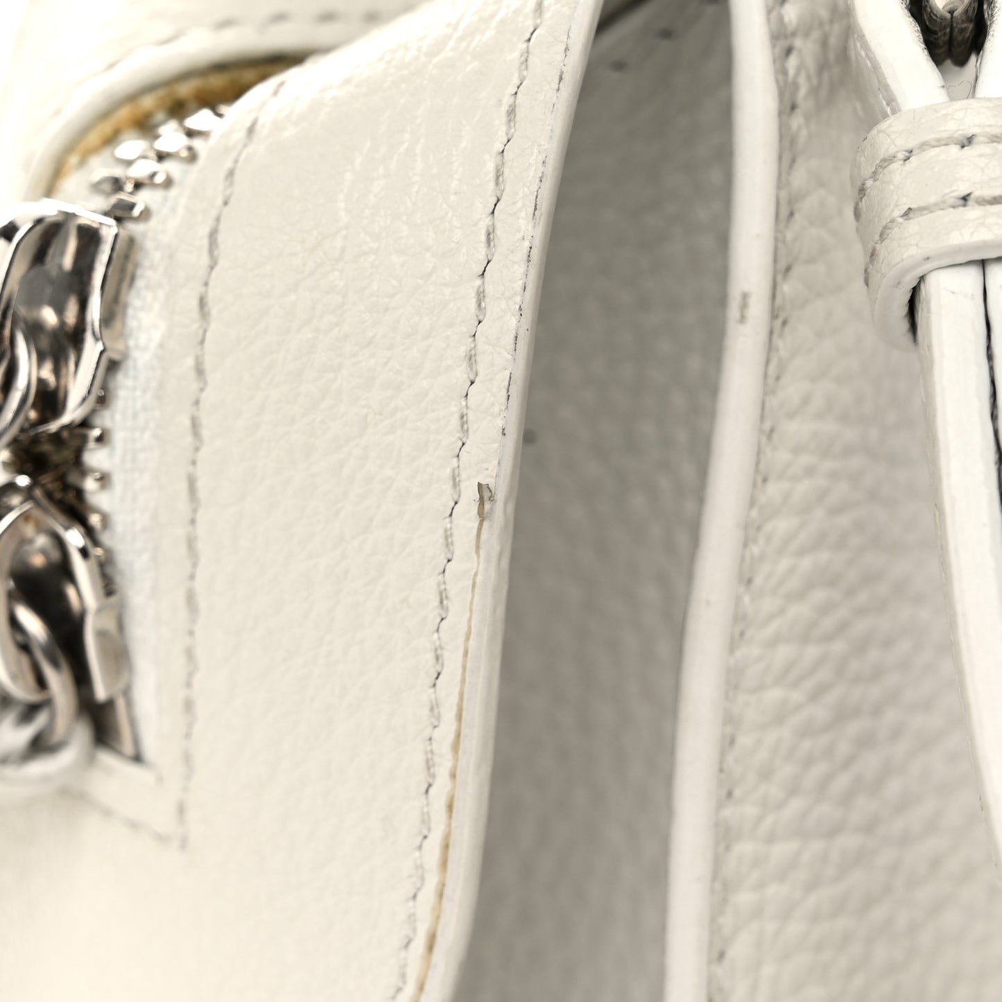 Grained Calfskin Neo Classic Silver Hardware Mini City White