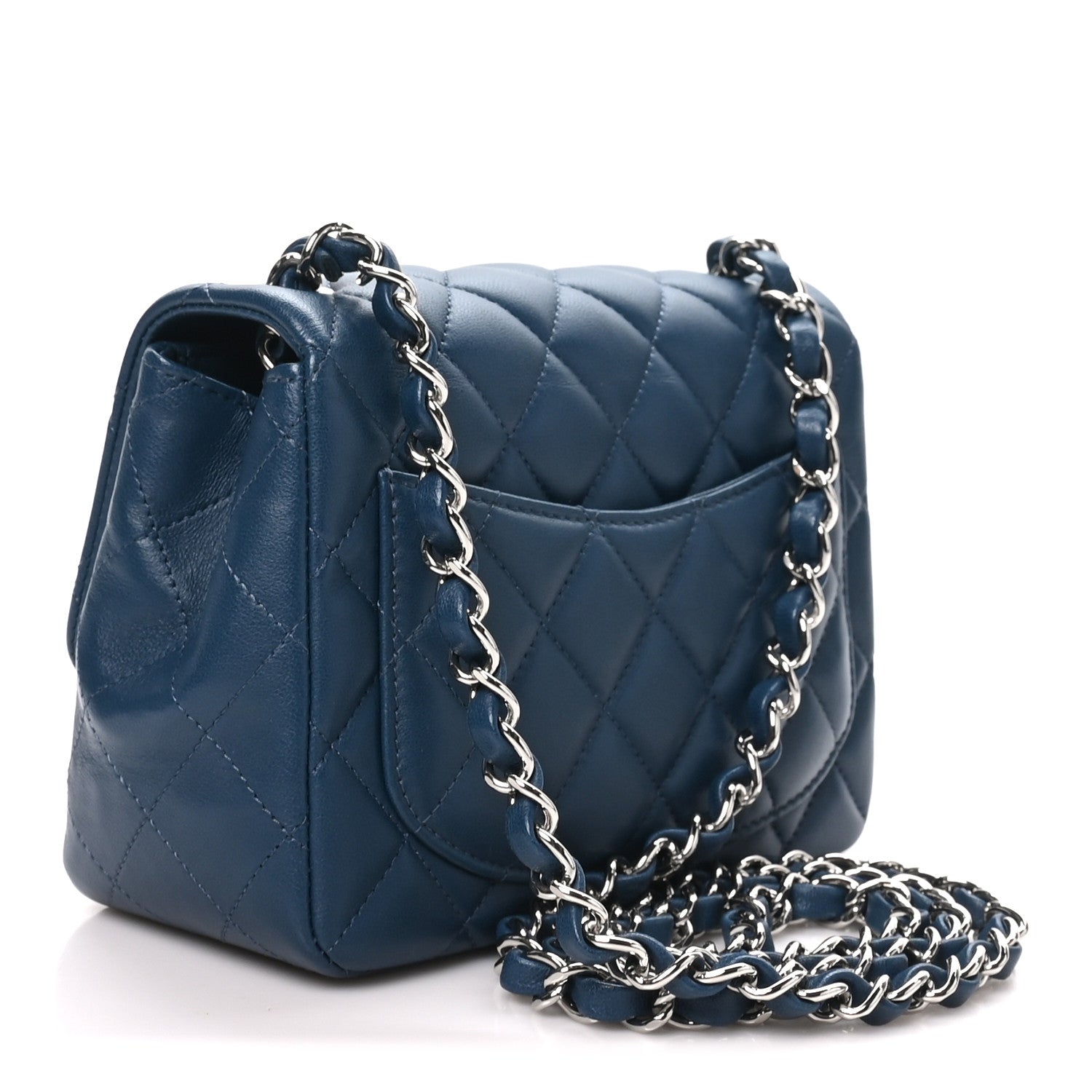 Chanel Lambskin Quilted Mini Square Flap Navy 3 of 10