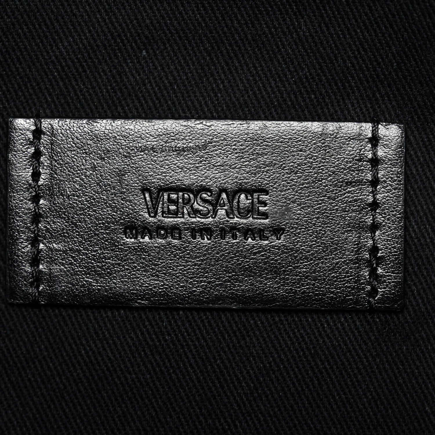 Versace Coated Canvas Calfskin La Greca Signature Tote Bag Black Khaki 6 of 14