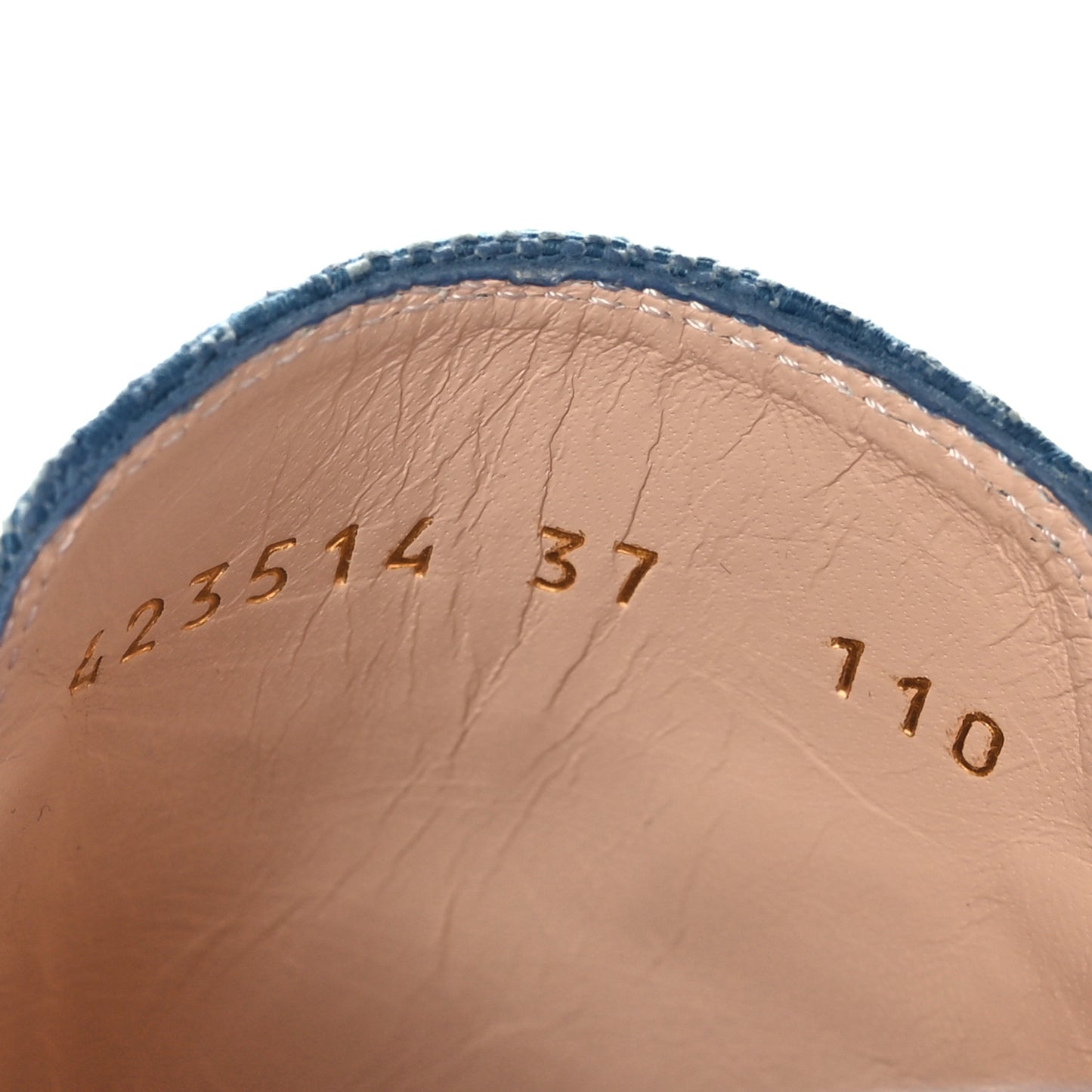 Canvas GG Monogram Nappa Womens Princetown Slippers 37 Porcelain Light Blue Dark Porcelain Light Blue