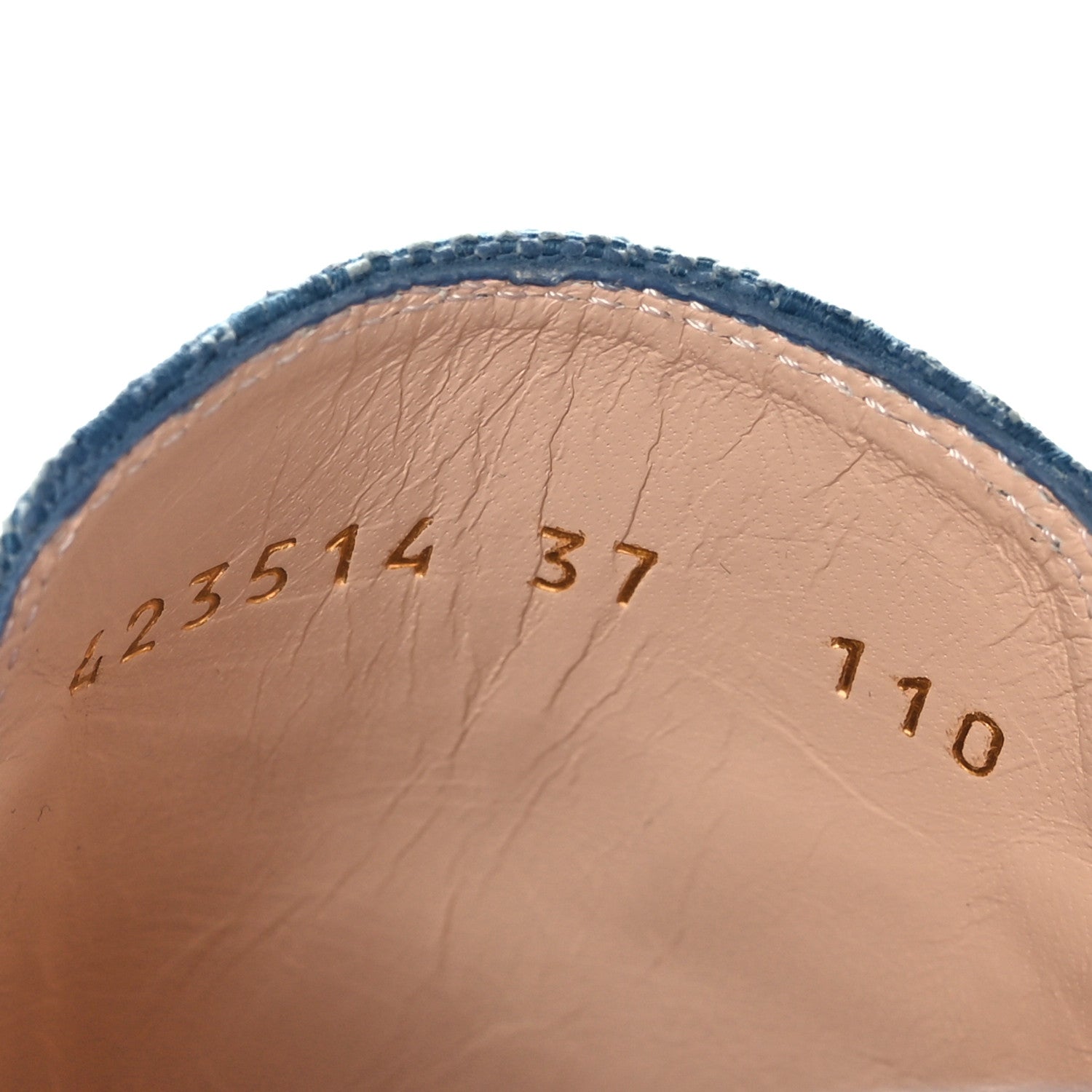 Gucci Canvas GG Monogram Nappa Womens Princetown Slippers 37 Porcelain Light Blue Dark Porcelain Light Blue 6 of 9