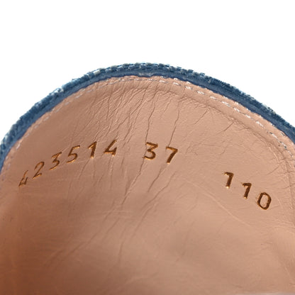 Gucci Canvas GG Monogram Nappa Womens Princetown Slippers 37 Porcelain Light Blue Dark Porcelain Light Blue 6 of 9