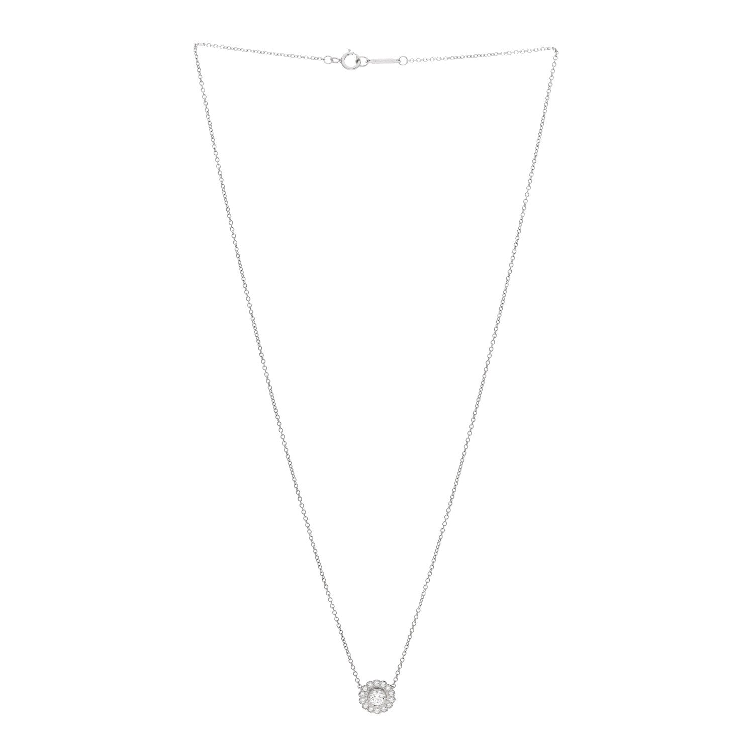Tiffany Platinum Diamond Enchant Flower Pendant Necklace 3 of 5