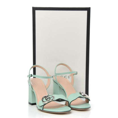 Gucci Lifford Calfskin GG Marmont Ankle Wrap 75mm Sandals 35 Water Green 8 of 8