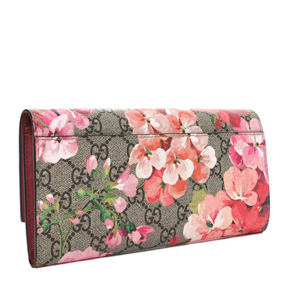 Gucci GG Supreme Monogram Blooms Continental Wallet Beige Multicolor Dry Rose 3 of 10