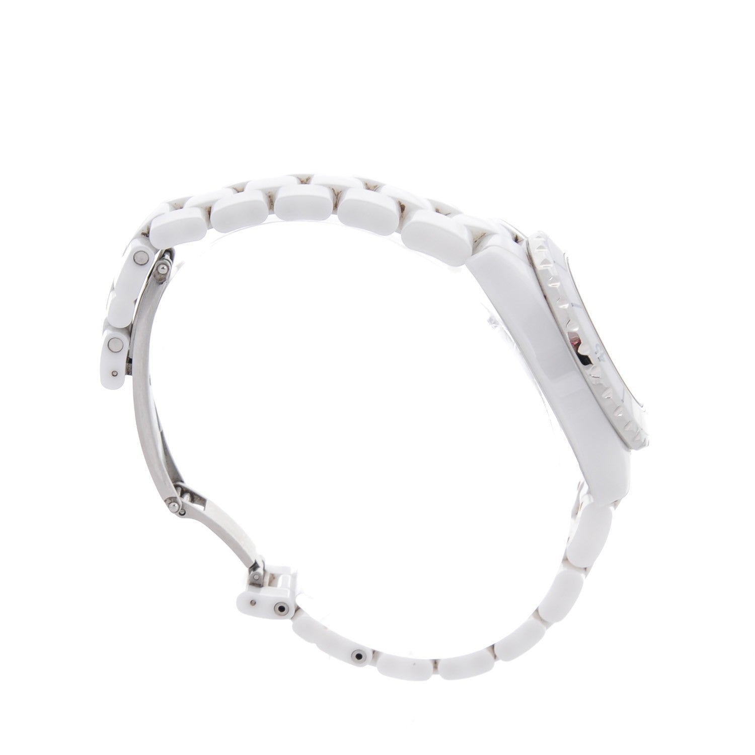 Chanel Stainless Steel Ceramic Diamond 33mm J12 Quartz Watch White 5 of 7