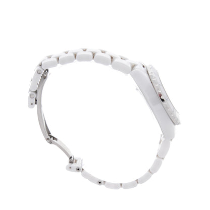Chanel Stainless Steel Ceramic Diamond 33mm J12 Quartz Watch White 5 of 7