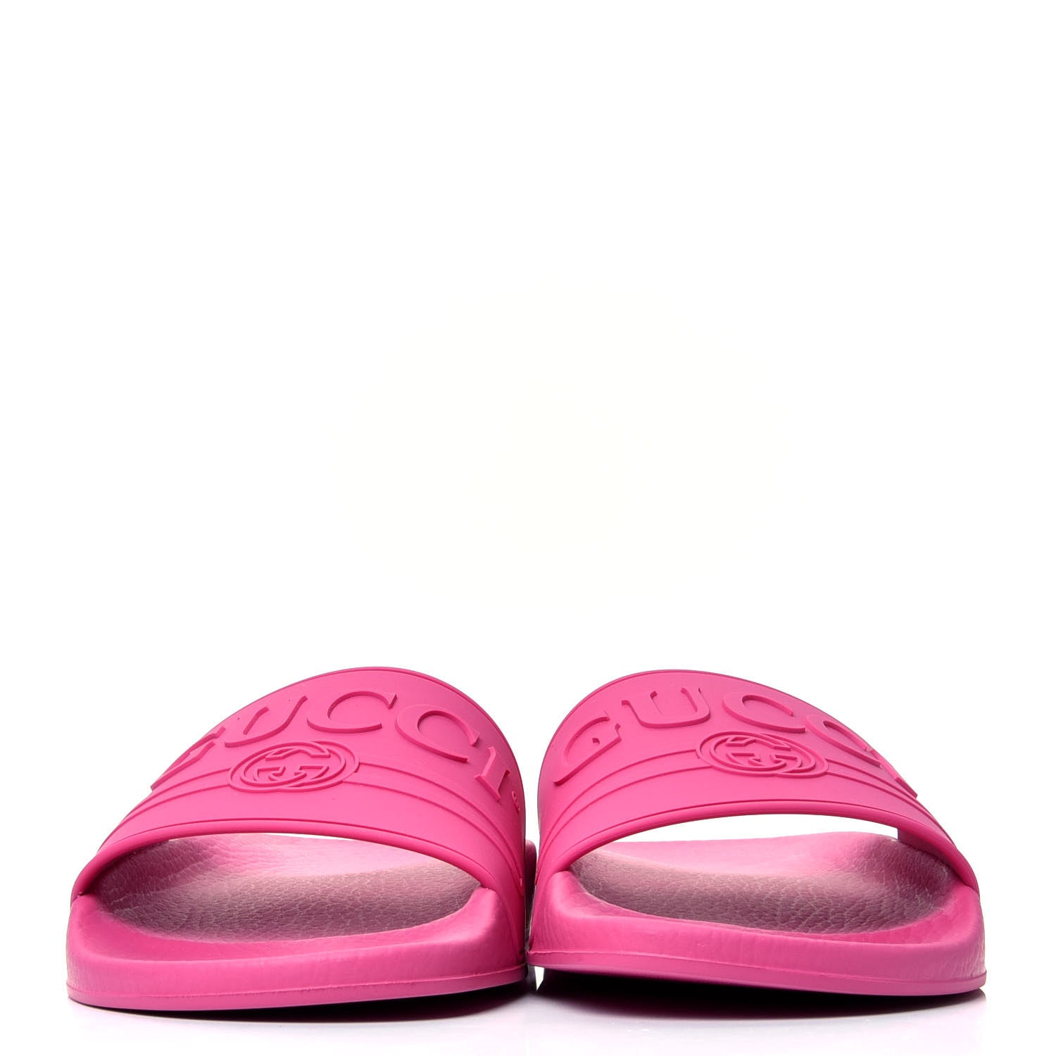 Gucci Rubber Womens Logo Slide Sandals 40 Fuchsia 2 of 9