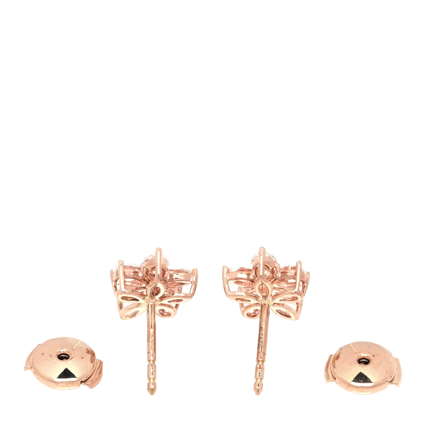 Tiffany 18K Rose Gold Diamond Medium Victoria Mixed Cluster Earrings 4 of 5
