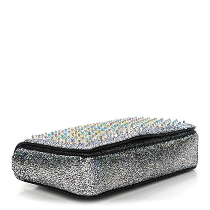 Christian Louboutin Nappa Mica PVC Glitter Spiked Zoompouch Crossbody Silver 10 of 13
