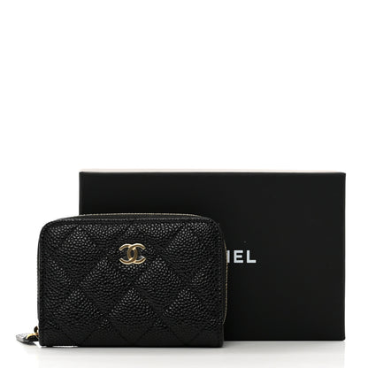 Chanel Caviar Quilted Zip Coin Purse Black 8 of 8