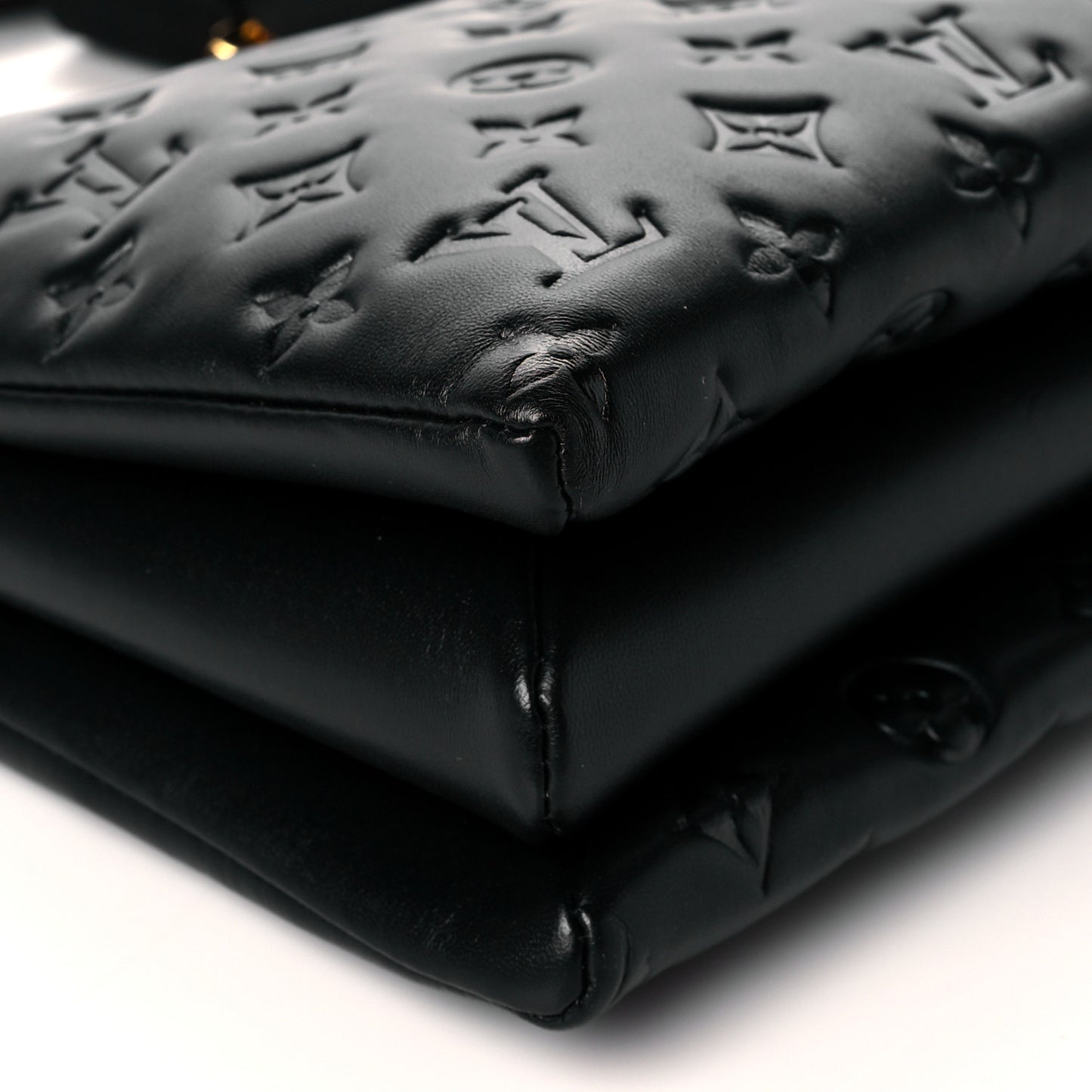 Lambskin Embossed Monogram Coussin MM Black