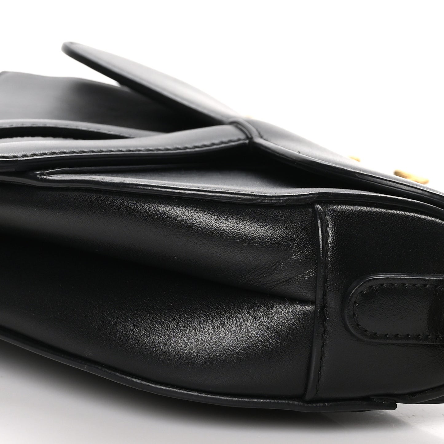 Calfskin Mini Saddle Bag Black