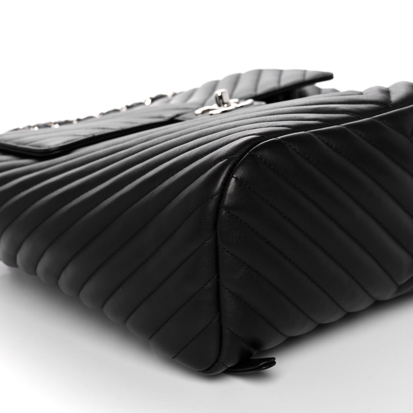 Calfskin Chevron Quilted Large Urban Spirit Backpack Black