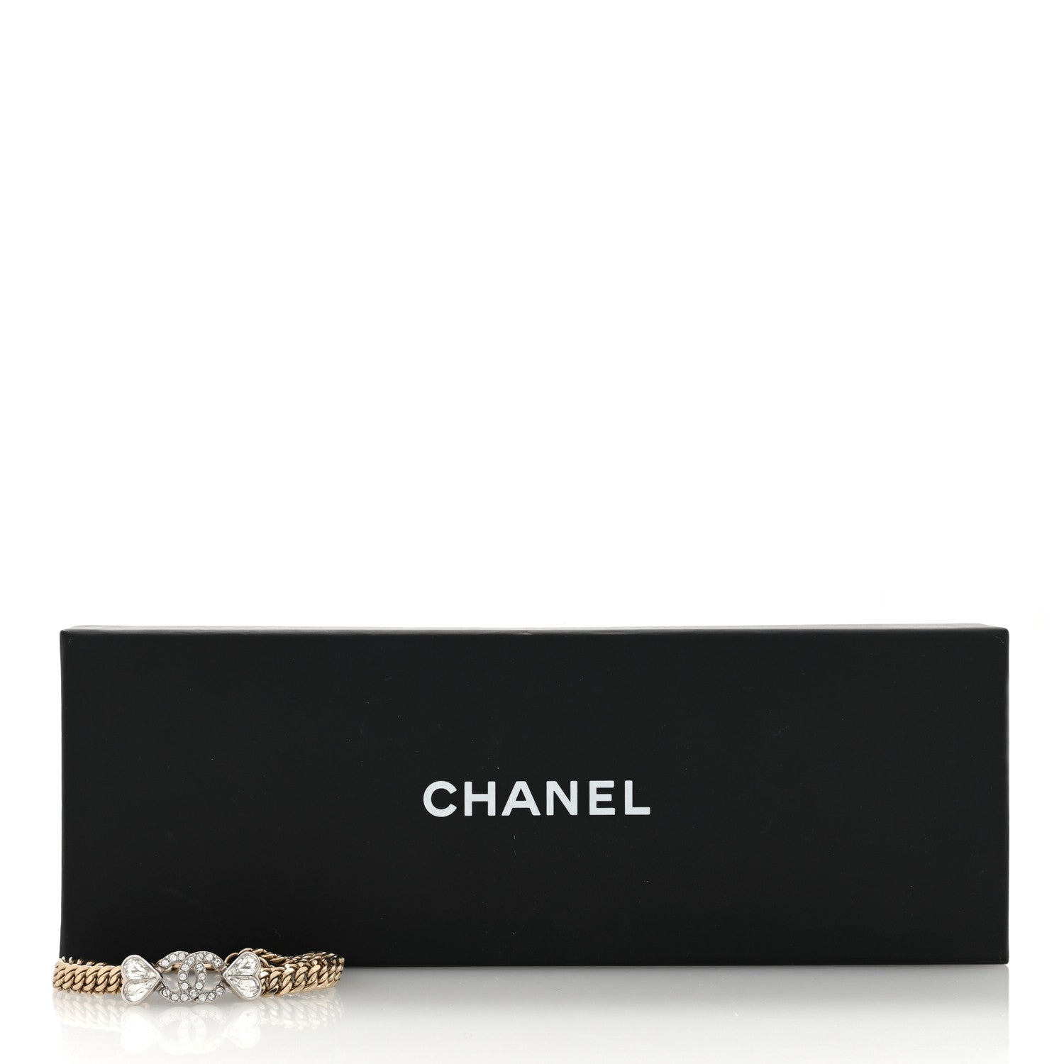 Chanel Crystal CC Heart Chain Bracelet Gold 5 of 5