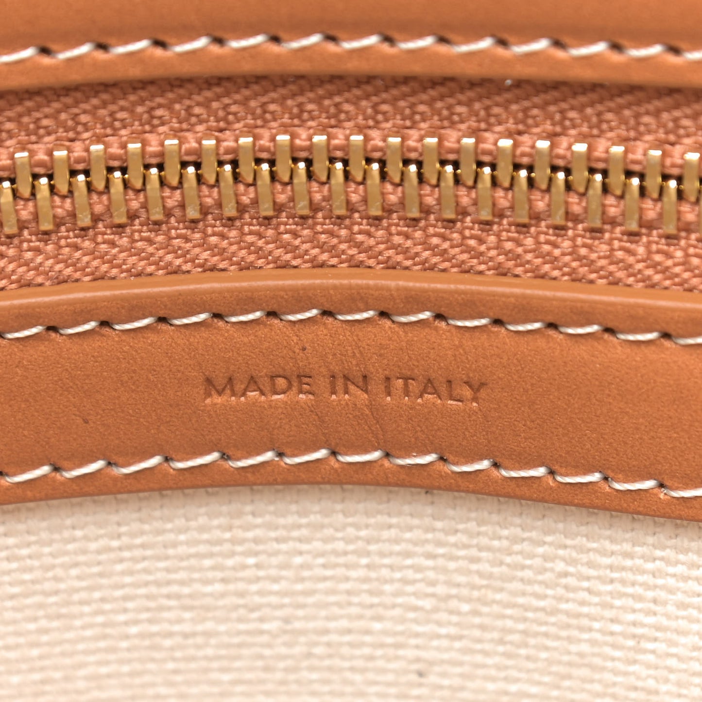 Canvas Calfskin Horizontal Cabas Natural Tan
