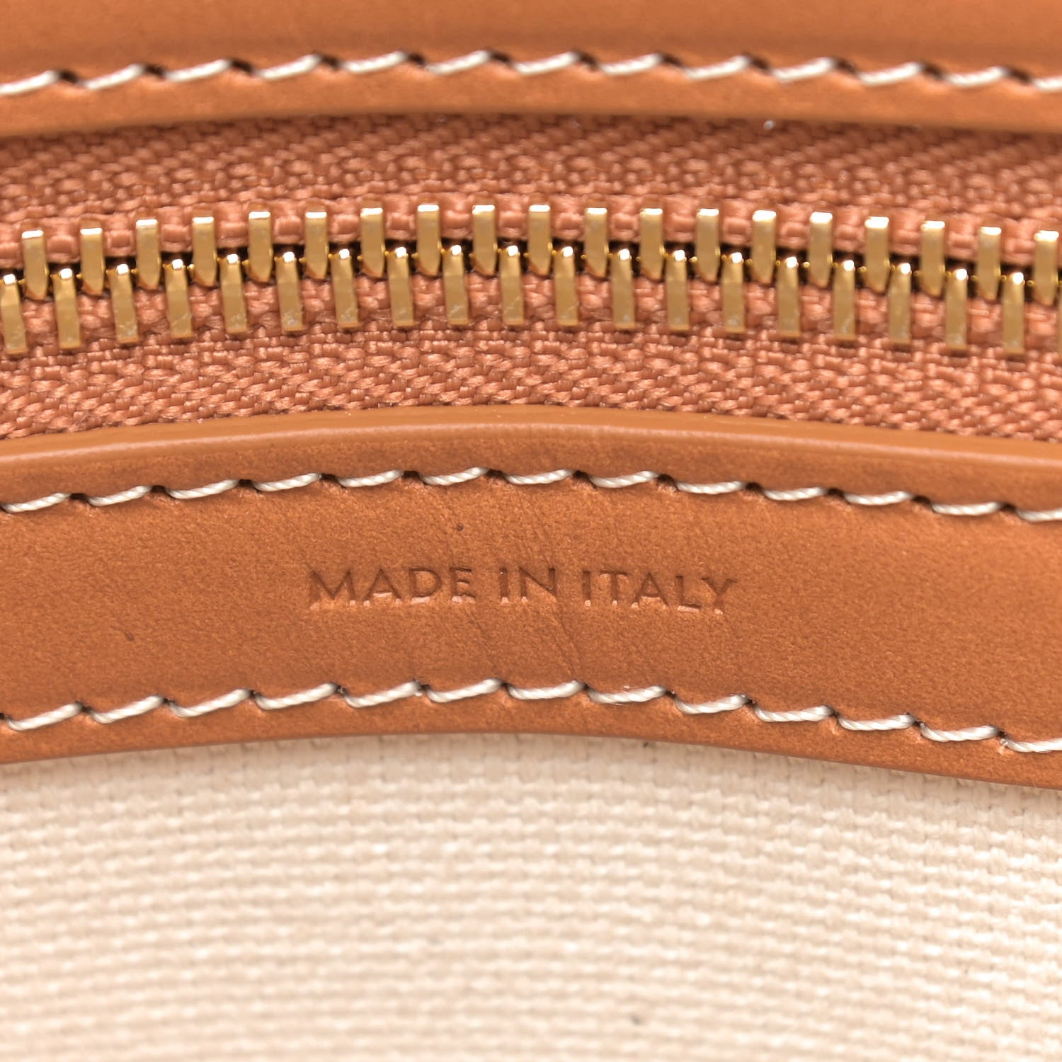 Celine Canvas Calfskin Horizontal Cabas Natural Tan 6 of 9