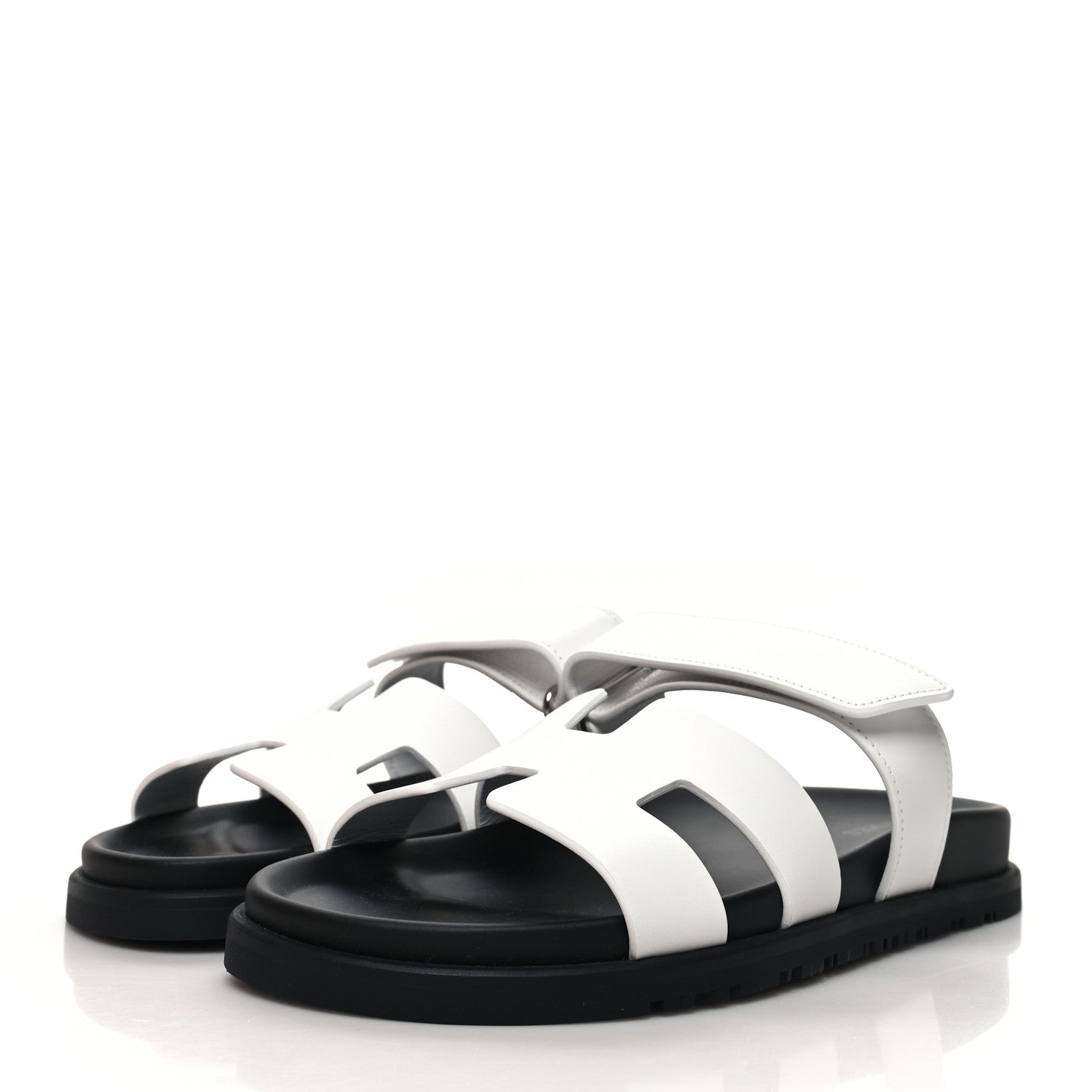 Hermes Calfskin Womens Chypre Sandals 37.5 White 3 of 9