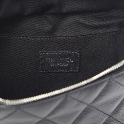 Chanel Grained Calfskin Quilted Waist Belt Bag Black 6 of 13