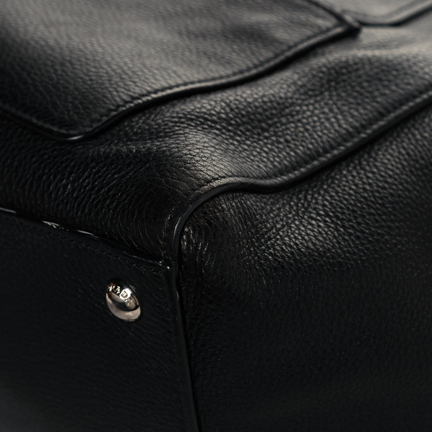 Glace Calf Twin Pocket Tote Black