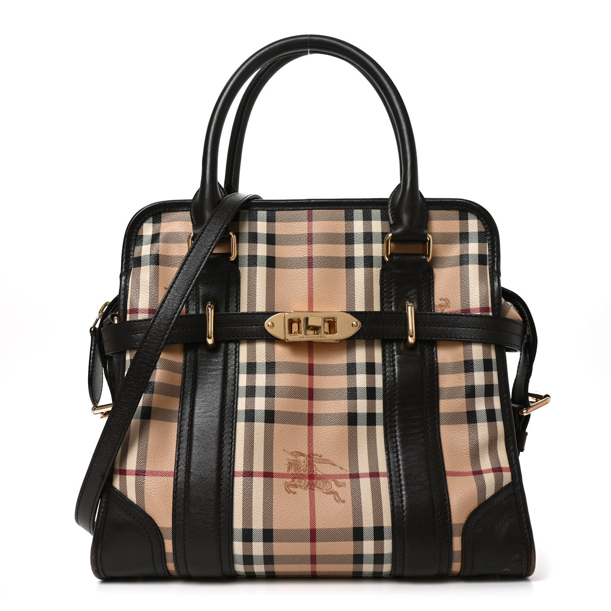 Haymarket Check Top Handle Crossbody Brown