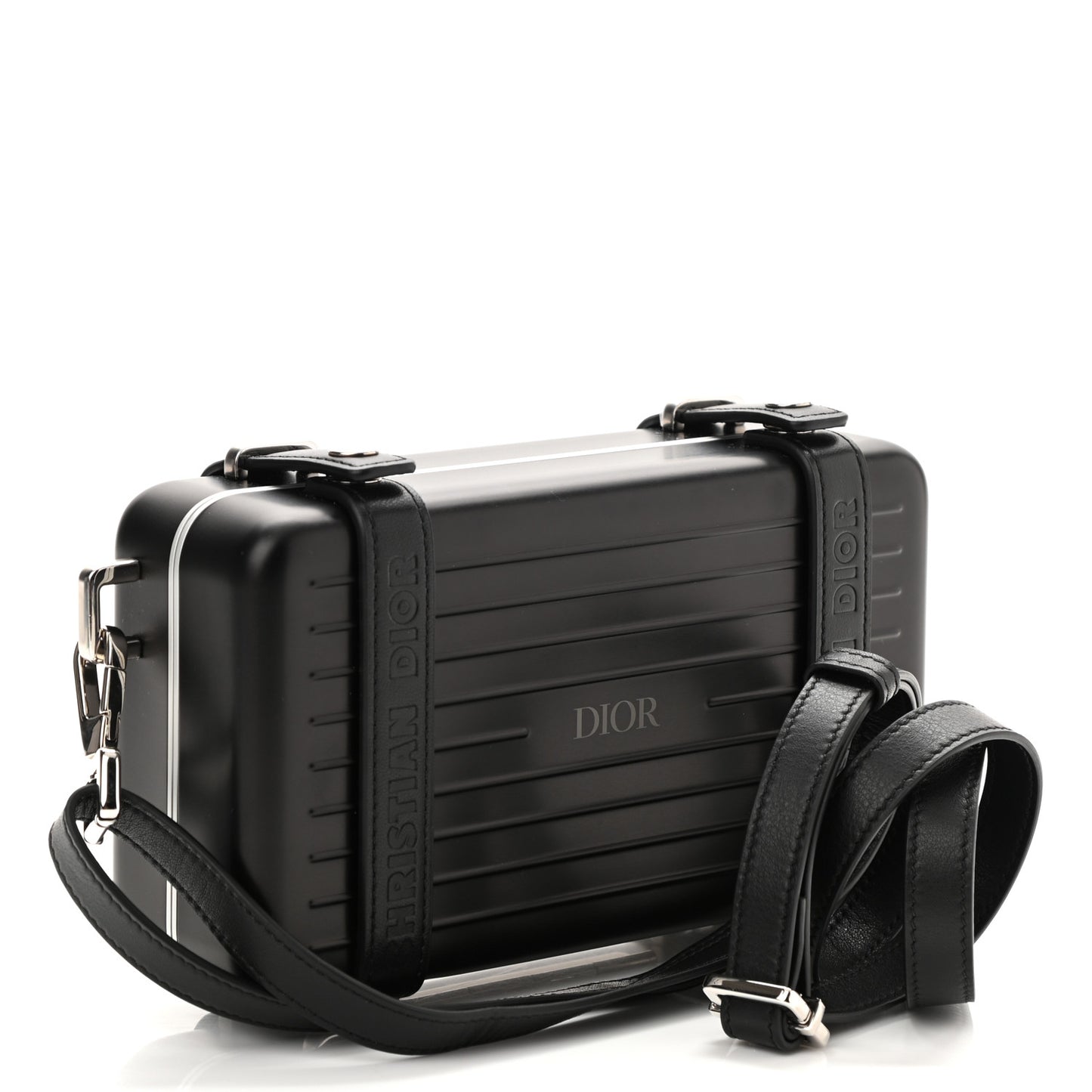 X RIMOWA Aluminum Personal Clutch On Strap Black