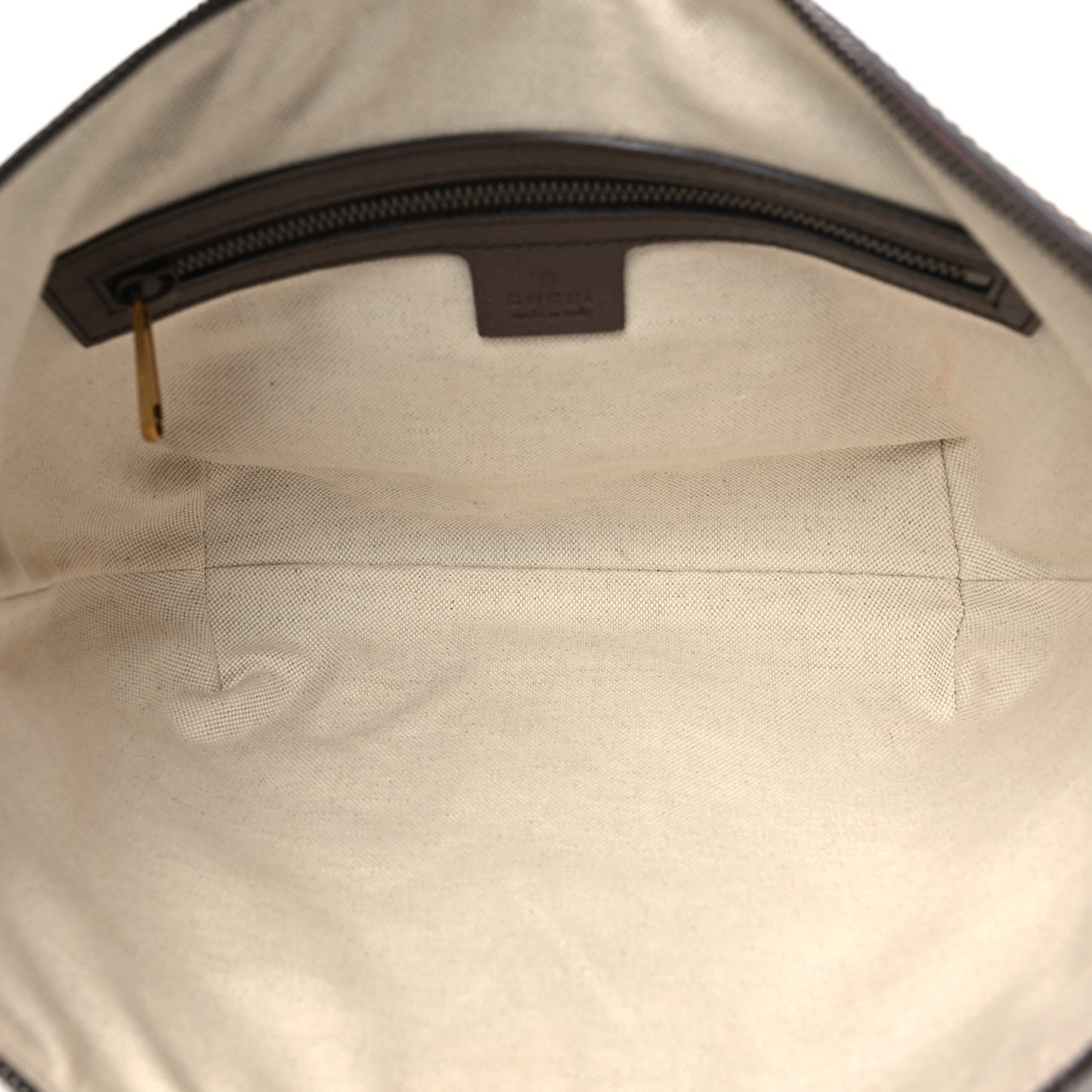 GG Supreme Monogram Web Small Ophidia Half Moon Hobo Brown