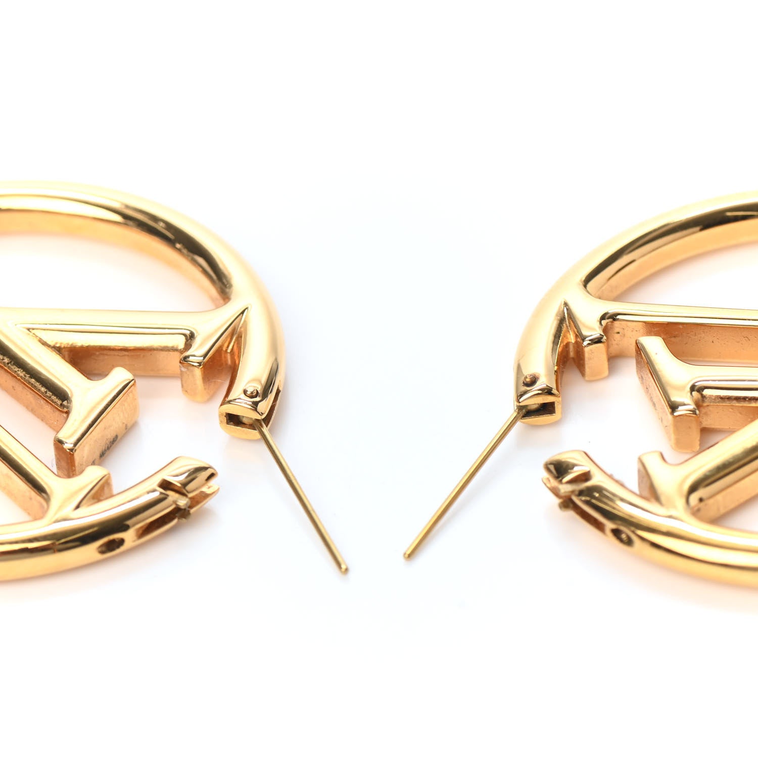 Louis Vuitton Metal Louise Hoop Earrings Gold 3 of 4