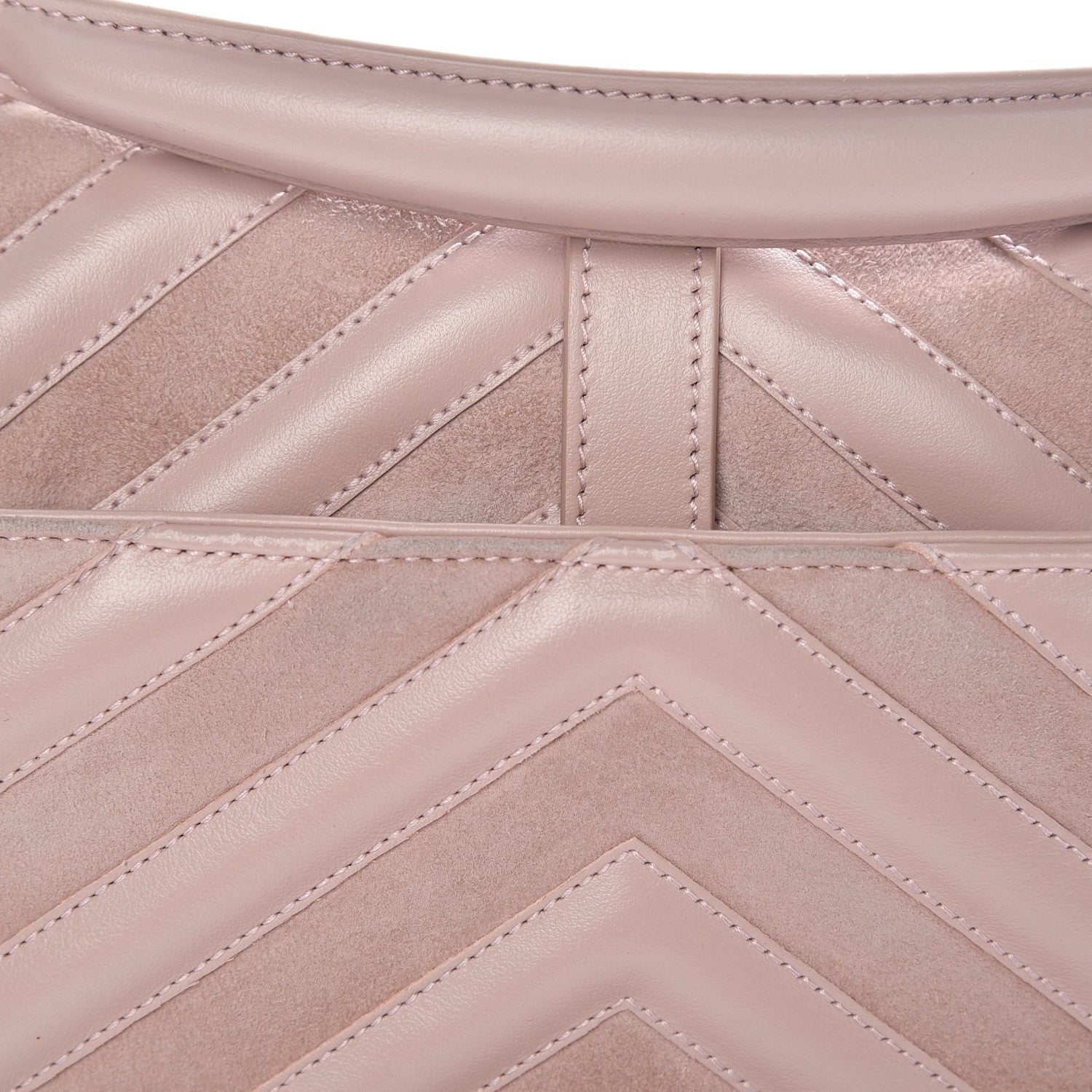 Saint Laurent Calfskin Suede Matelasse Chevron Medium Monogram College Bag Rose Poudre 13 of 13