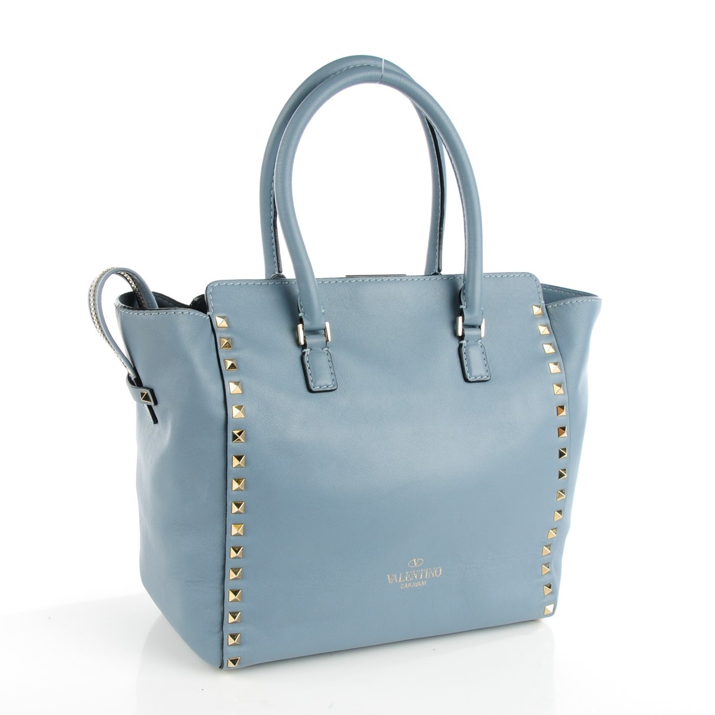 Vitello Rockstud Double Handle Tote London Stone