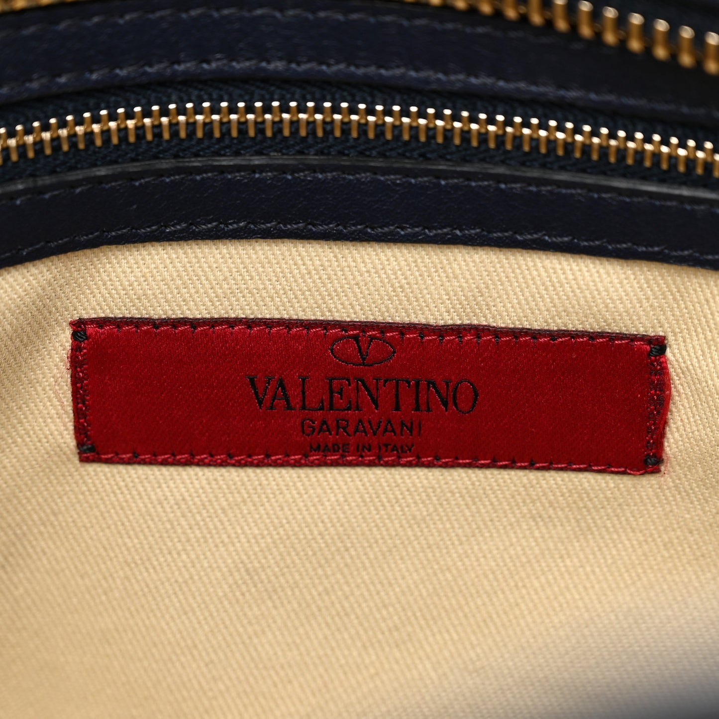 Vitello Rockstud Double Handle Tote Marine