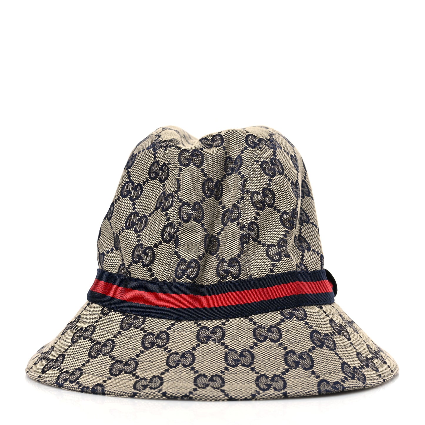 GG Monogram Web Bucket Hat L Beige Blue