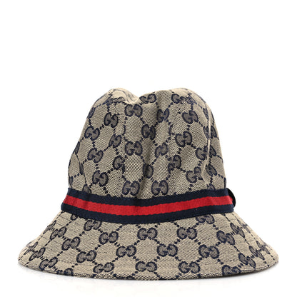 Gucci GG Monogram Web Bucket Hat L Beige Blue 5 of 8