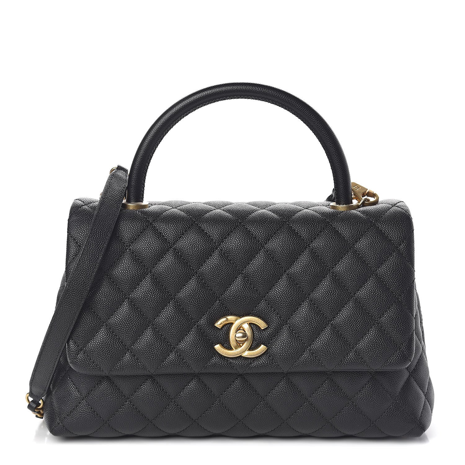 Chanel Caviar Quilted Small Coco Handle Flap Black 1 of 11