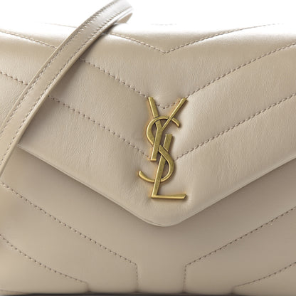 Saint Laurent Calfskin Y Quilted Monogram Toy Loulou Crossbody Bag Dark Beige 9 of 10