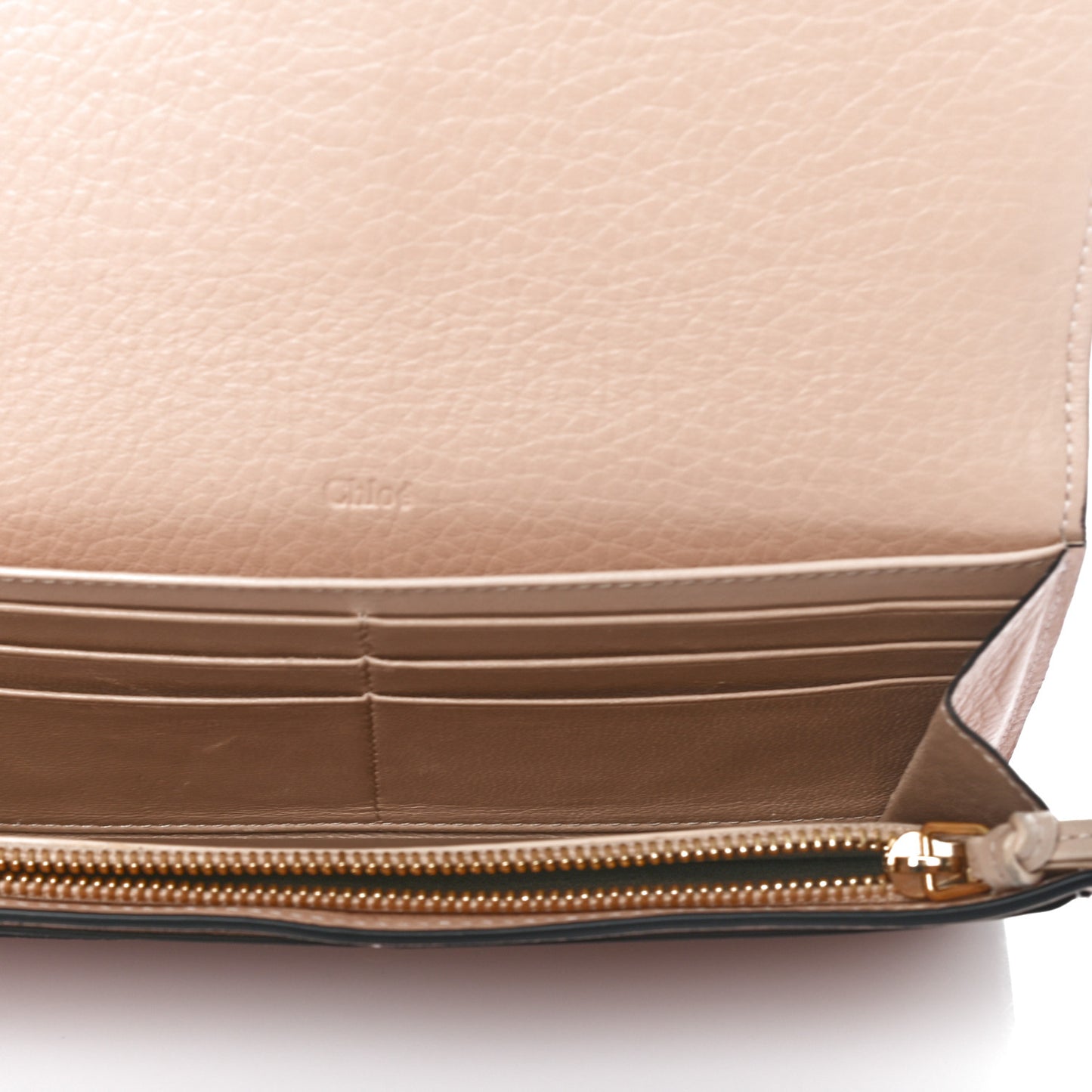 Calfskin Alphabet Long Wallet Blush Nude